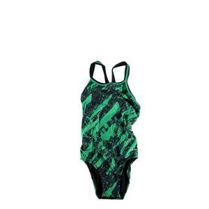 Dolfin Women's Size 28 (XXS/XS) Green Graphic One-Piece Competitive Swimsuit NWT